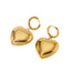 DELIA - SWEET ARTISTIC HEART SHAPE 304 STAINLESS STEEL 16K GOLD PLATED DROP EARRING (1 PAIR)