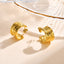 DELIA - RETRO CLASSIC STYLE C SHAPE PLATING 304 STAINLESS STEEL 18K GOLD PLATED EAR STUDS, 1 PAIR