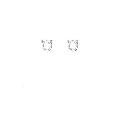DELIA - 925 STERLING SILVER CAT EAR STUDS, HIGH-END, 1 PAIR