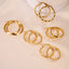 DELIA - 5 PAIRS SIMPLE STYLE ROUND 304 STAINLESS STEEL 18K GOLD PLATED EARRINGS