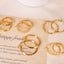 DELIA - 5 PAIRS SIMPLE STYLE ROUND 304 STAINLESS STEEL 18K GOLD PLATED EARRINGS