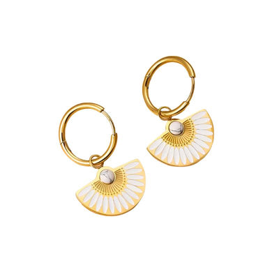 DELIA - BOHEMIAN SECTOR ENAMEL 304 STAINLESS STEEL TURQUOISE EARRINGS