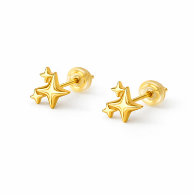 DELIA -  925 STERLING SILVER STAR EAR STUDS HIGH-END