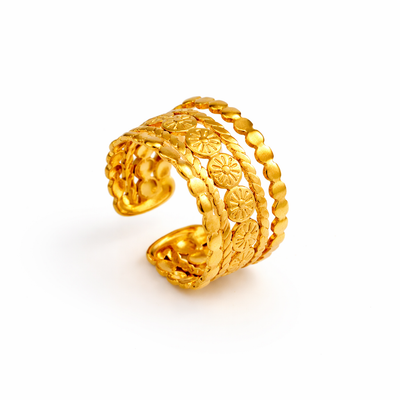 DELIA - SIMPLE STYLE ROUND 304 STAINLESS STEEL 18K GOLD PLATED OPEN RING