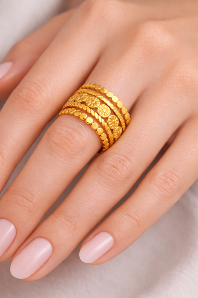 DELIA - SIMPLE STYLE ROUND 304 STAINLESS STEEL 18K GOLD PLATED OPEN RING