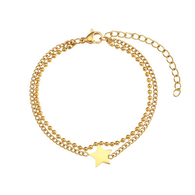 DELIA - SIMPLE STYLE GEOMETRIC LAYERED STAINLESS STEEL BRACELETS