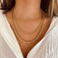 DELIA - STAINLESS STEEL 14K GOLD PLATED U SHAPE FASHION NECKLACE -