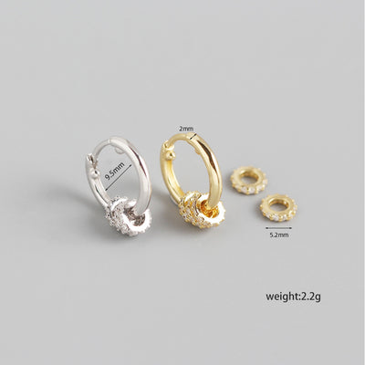 DELIA - 925 STERLING SILVER GEM GEOMETRIC EARRINGS, HIGH-END, 1 PAIR