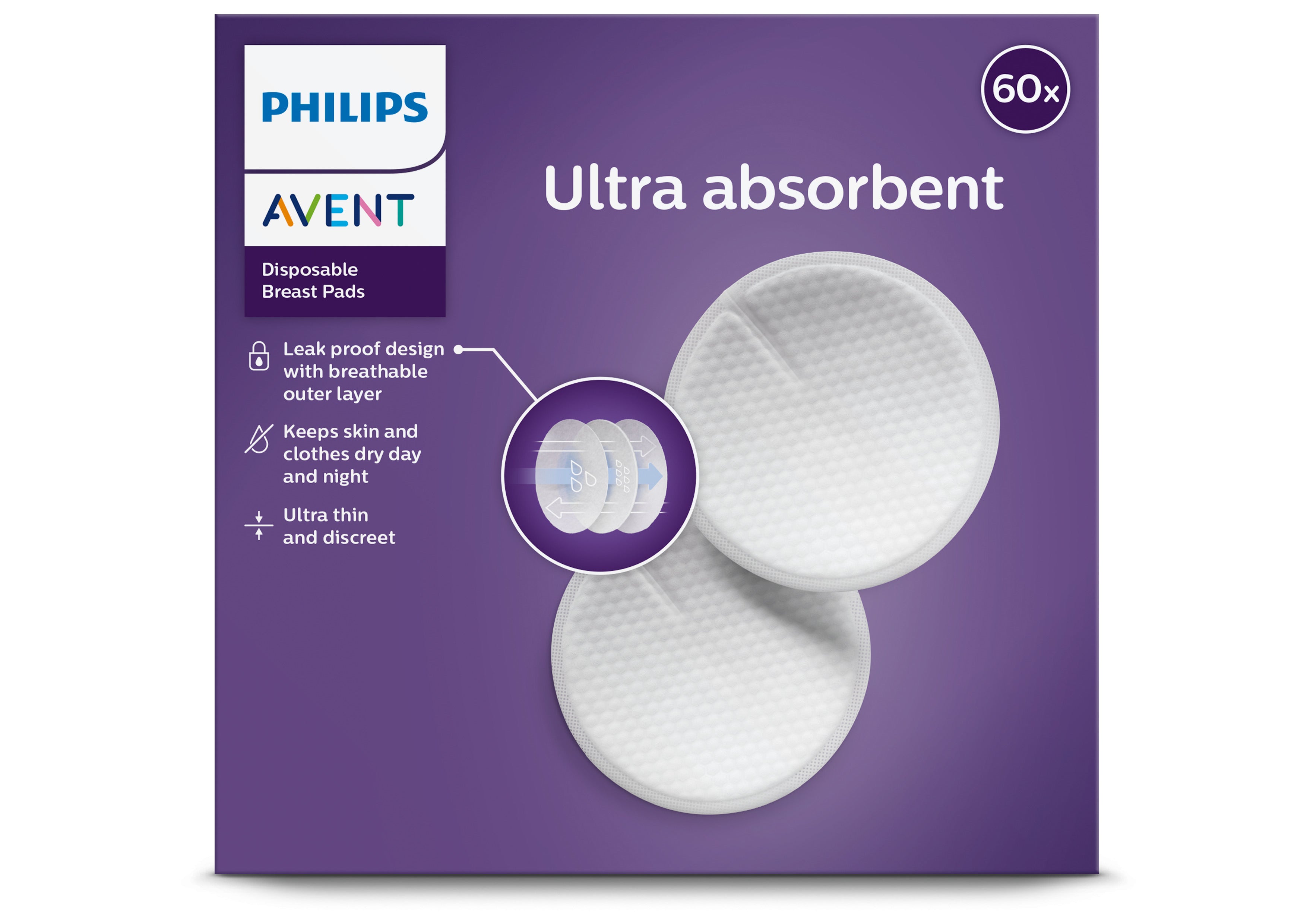 PHILIPS AVENT SCF254/61 DISPOSABLE BREAST PADS X60 – CHIC