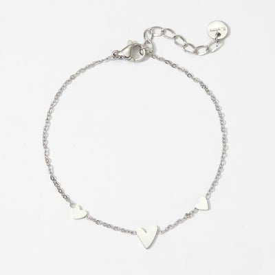 DELIA HEART ANKLET – 16K GOLD / WHITE GOLD PLATED ON 304 STAINLESS STEEL