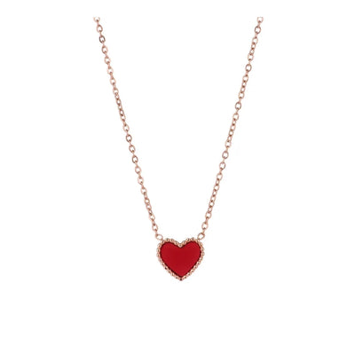 DELIA SWEET HEART SHAPE STAINLESS STEEL ACRYLIC NECKLACE