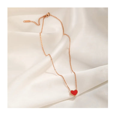 DELIA SWEET HEART SHAPE STAINLESS STEEL ACRYLIC NECKLACE