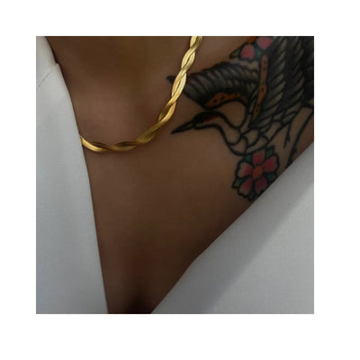 DELIA 304 STAINLESS STEEL 18K GOLD PLATED ROCK STREETWEAR CHOKER