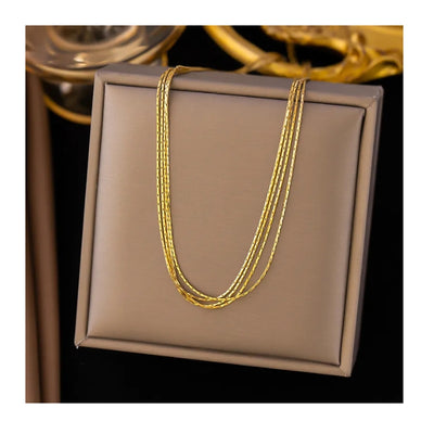 DELIA 304 STAINLESS STEEL 18K GOLD VACUUM PLATED GEOMETRIC NECKLACE - GOLD