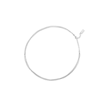 DELIA 304 STAINLESS STEEL 18K GOLD VACUUM PLATED GEOMETRIC NECKLACE - SILVER