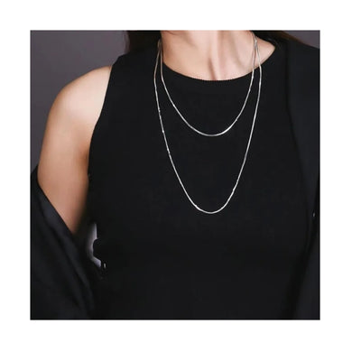 DELIA VINTAGE STYLE U SHAPE TITANIUM STEEL NECKLACE – 18K GOLD PVD PLATED - SILVER