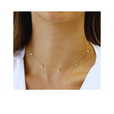 DELIA S925 SILVER  FIVE-POINTED STAR NECKLACE - GOLD