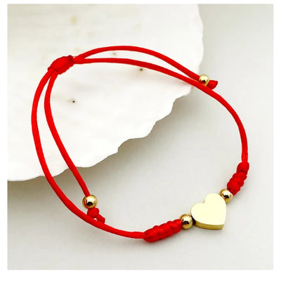 DELIA 304 STAINLESS STEEL 14K GOLD PVD PLATED HEART ROPE BRACELET