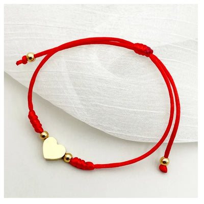 DELIA 304 STAINLESS STEEL 14K GOLD PVD PLATED HEART ROPE BRACELET