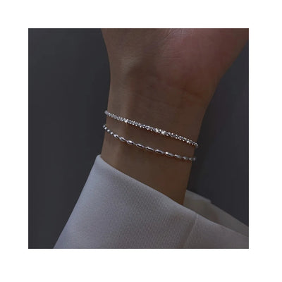 DELIA GEOMETRIC 925 STERLING SILVER COPPER ORIGINAL DESIGN WRISTBAND BRACELET