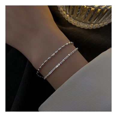 DELIA GEOMETRIC 925 STERLING SILVER COPPER ORIGINAL DESIGN WRISTBAND BRACELET