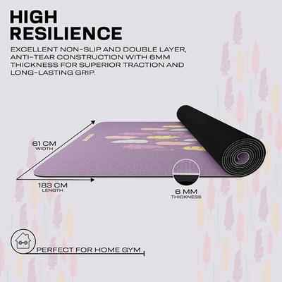 RDX PU YOGA MAT -D6 PURPLE