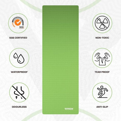 RDX TPE YOGA MAT-SINGLE COLOR-GREEN