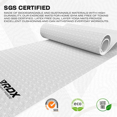 RDX TPE YOGA MAT-SINGLE COLOR-WHITE